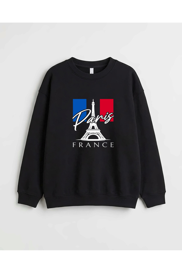 Paris Printed Premium Crew Neck Long Sleeve Sweatshirt