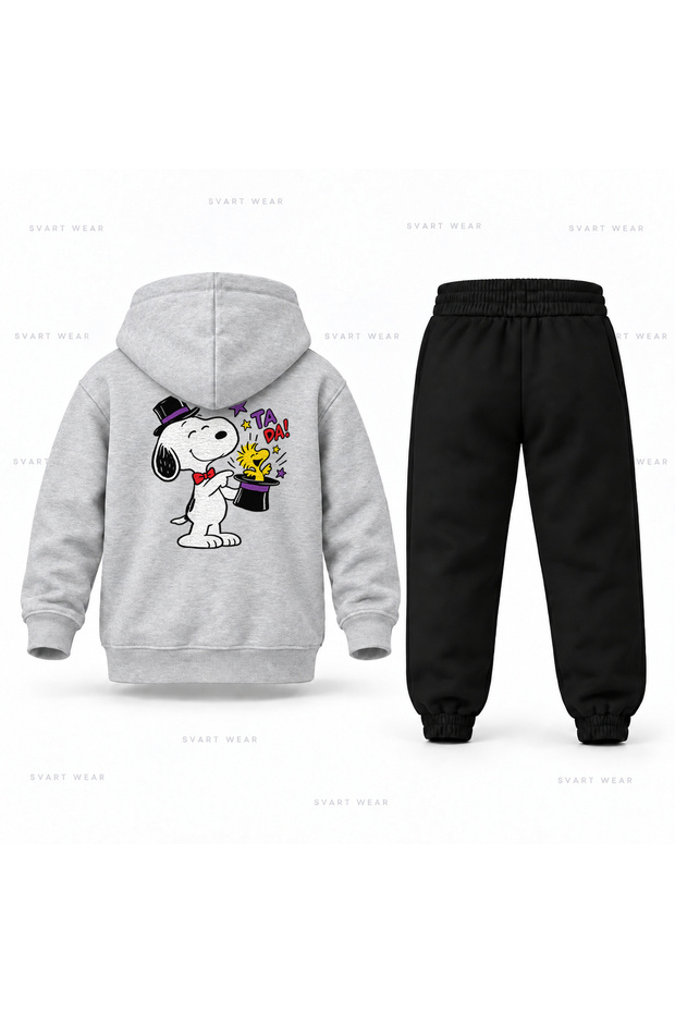 Snoopy Magician Printed Children's Hooded Tracksuit Set
