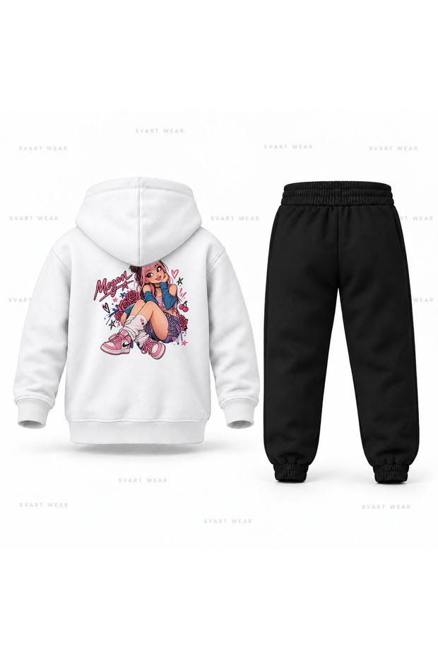 Katseye Megan Oturus Printed Children's Hooded Tracksuit Set