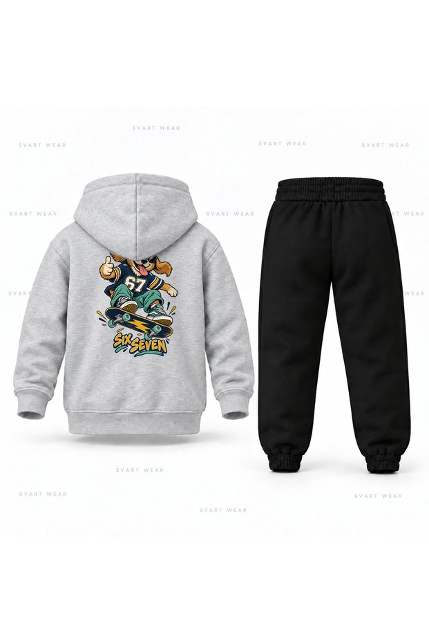 Six Seven 67 Kopek Skater Printed Children's Hooded Tracksuit Set