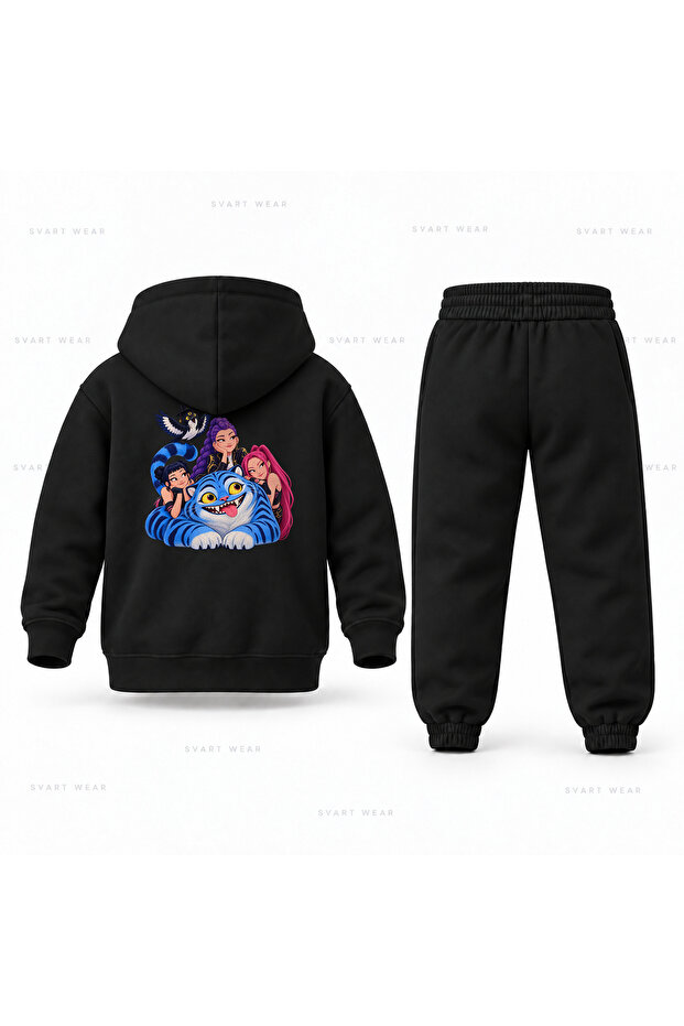 Kpop Demon Hunters Sussie Gurur Printed Children's Hooded Tracksuit Set