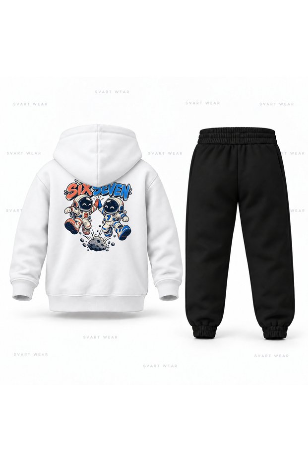Six Seven 67 Astronaut Yaris Printed Children's Hooded Tracksuit Set