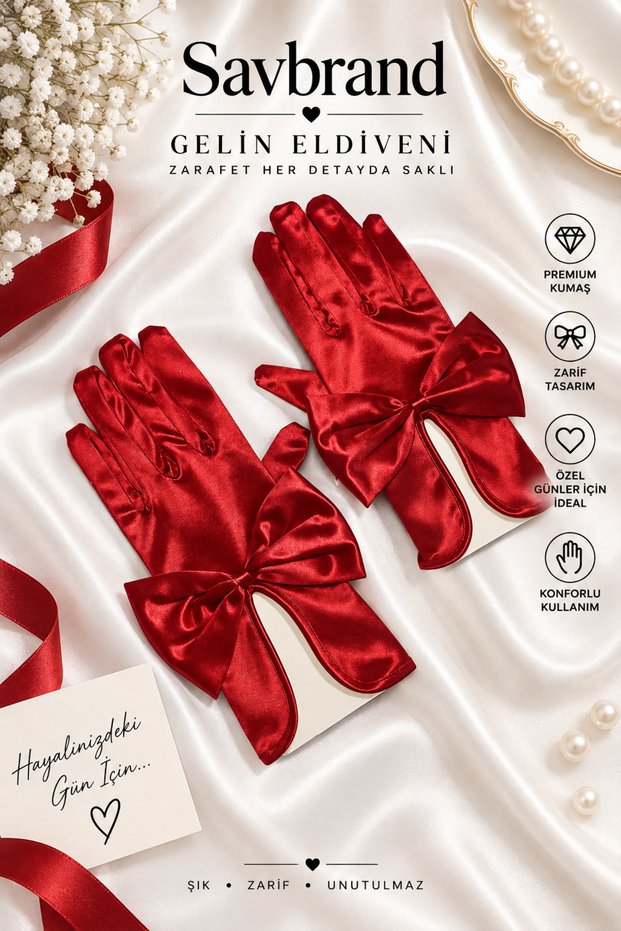 Bowknot Satin Bridal Gloves Stylish Elegant Design Special Occasion and Event Gloves