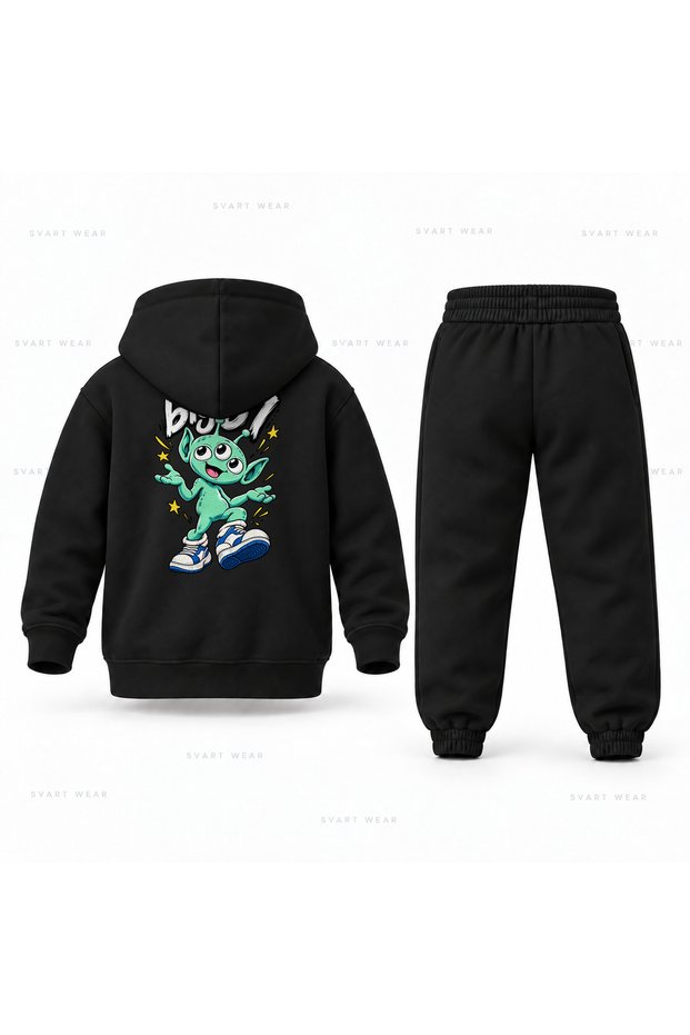 Six Seven 67 Alien Finger Print Children's Hooded Tracksuit Set
