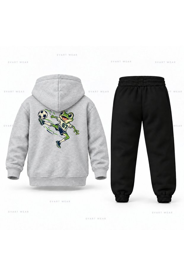 Six Seven 67 Frog Kick Printed Children's Hooded Tracksuit Set