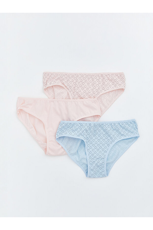 Özmarka New Season Pink Printed Girls' Panties 3-Piece Set