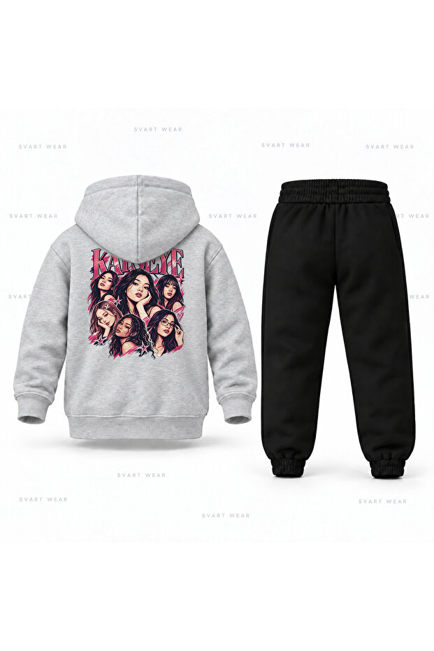 Katseye Collage Kose Printed Children's Hooded Tracksuit Set