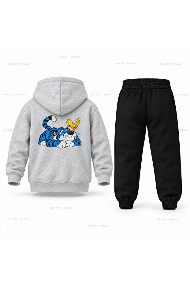 Kpop Demon Hunters Derpy Pillow Crowd Printed Kids Hooded Tracksuit Set