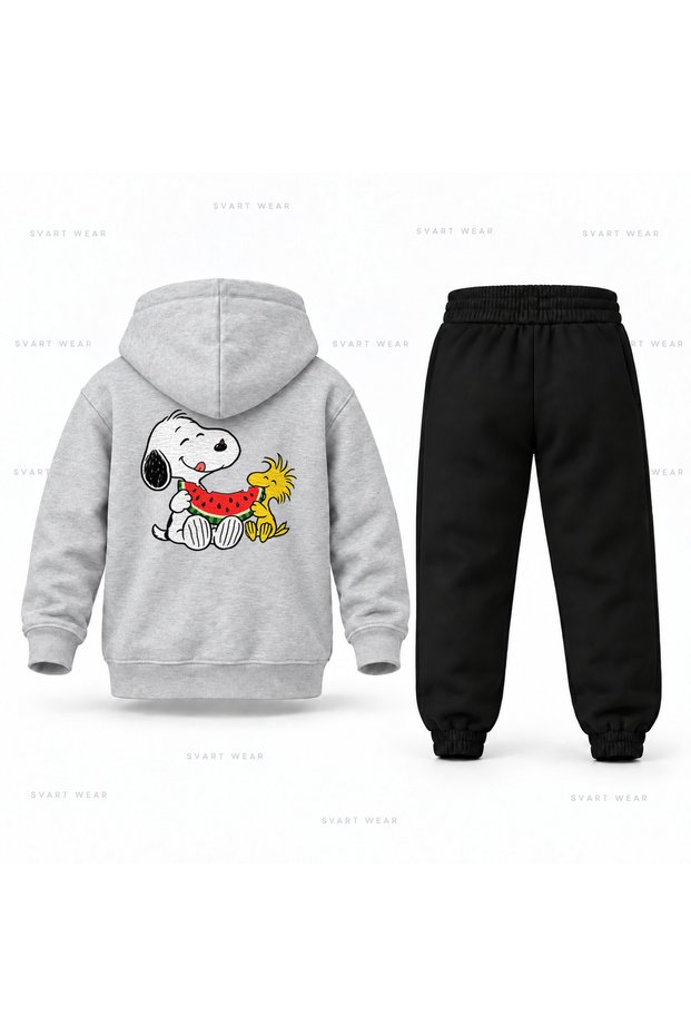 Snoopy Watermelon Molasi Printed Children's Hooded Tracksuit Set