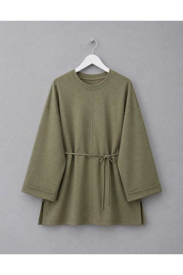 Women's Modal Fabric Elegant Tie-Detail Hijab Tunic