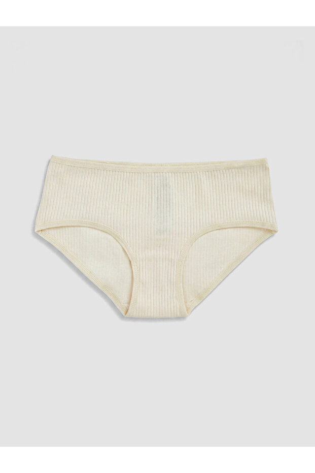 Özmarka New Season Ecru Ribbed Girls' Panties