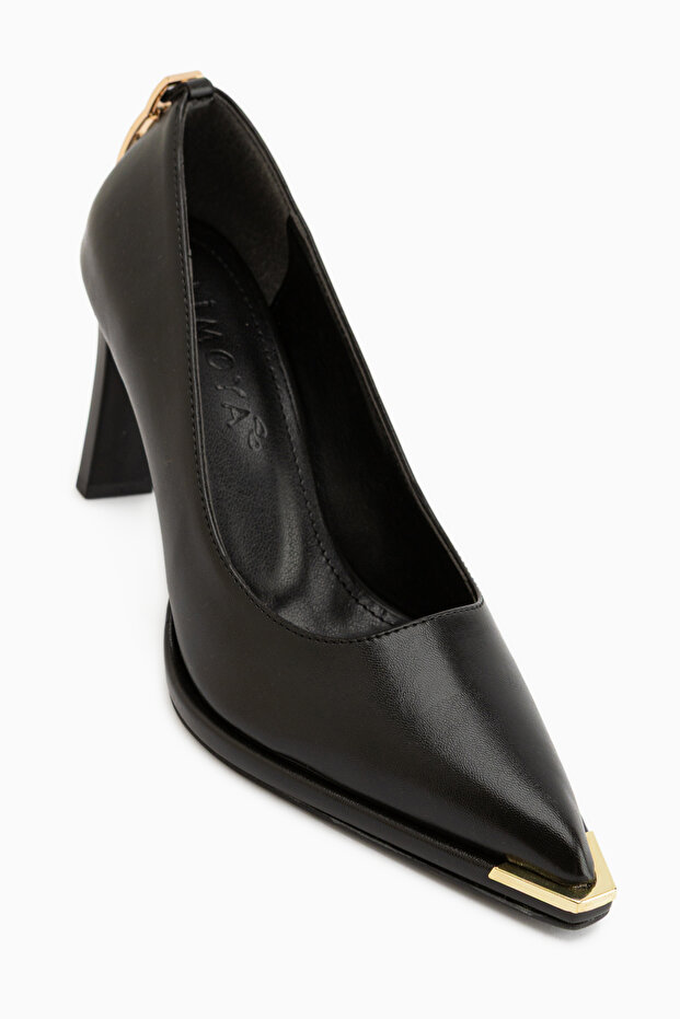 Mariana Black Buckle Detailed Women's Heeled Shoes