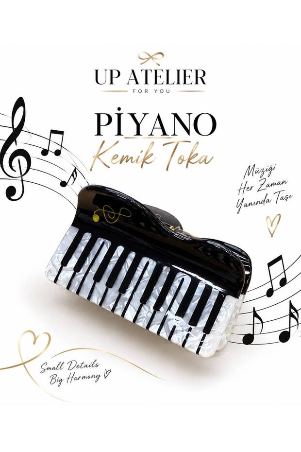 Pearlescent Piano Bone Buckle 6cm