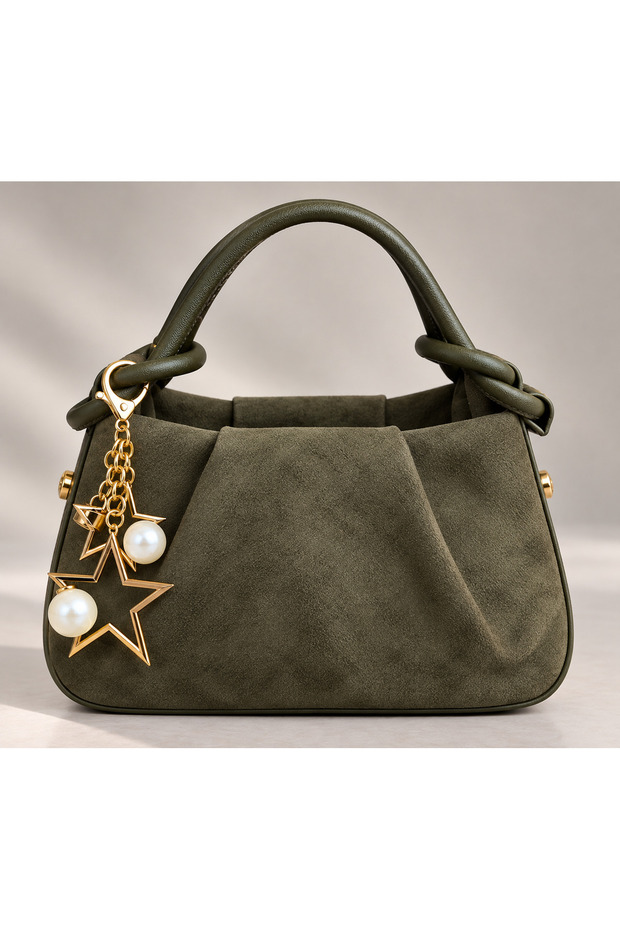 Suede Hand and Shoulder Bag