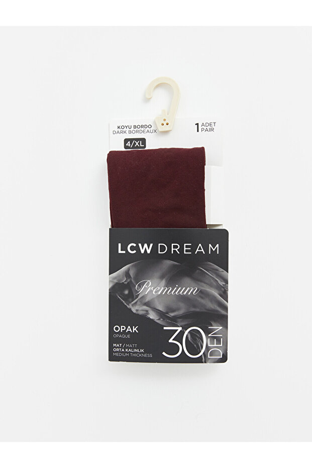 Alita City Lcw Dream Burgundy Plain Women's Pantyhose with a Difference