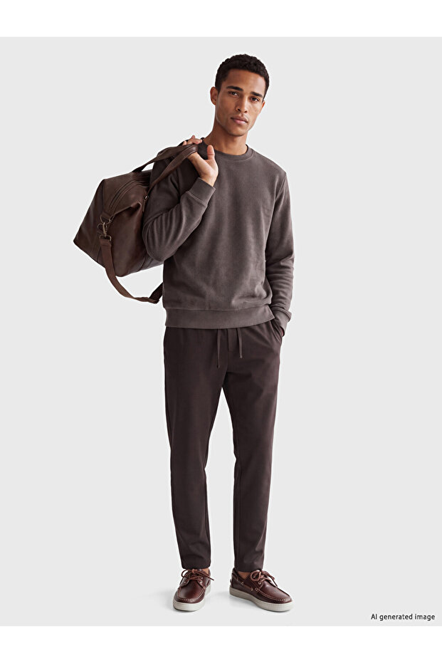 Özmarka New Season Brown Regular Fit Men's Trousers