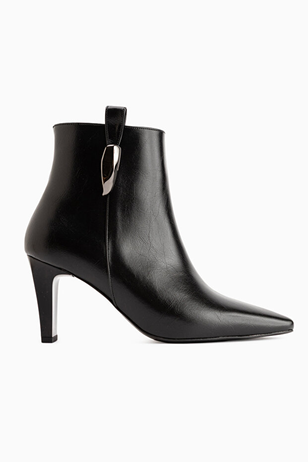Gina Black Heeled Women's Boots