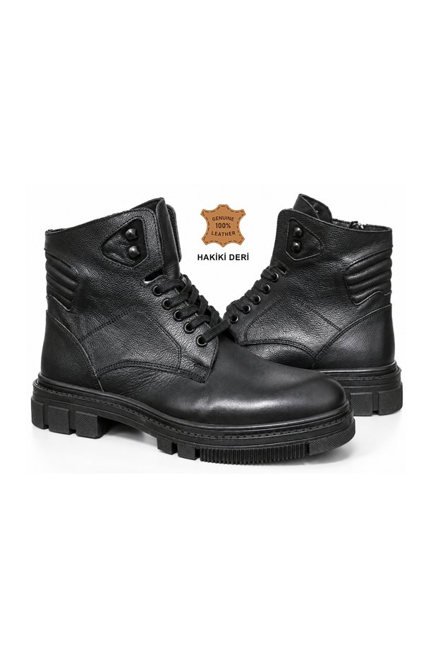 Genuine Leather Cold-Proof Winter Men's Boots with Rubber Sole