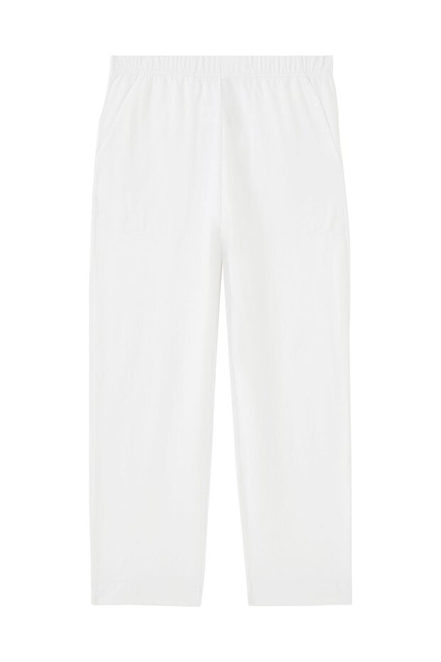 Tapered Cut Pocket Pants - White