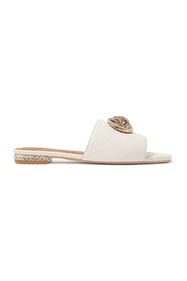 Flat Sole Sparkling Sandals - Light Beige