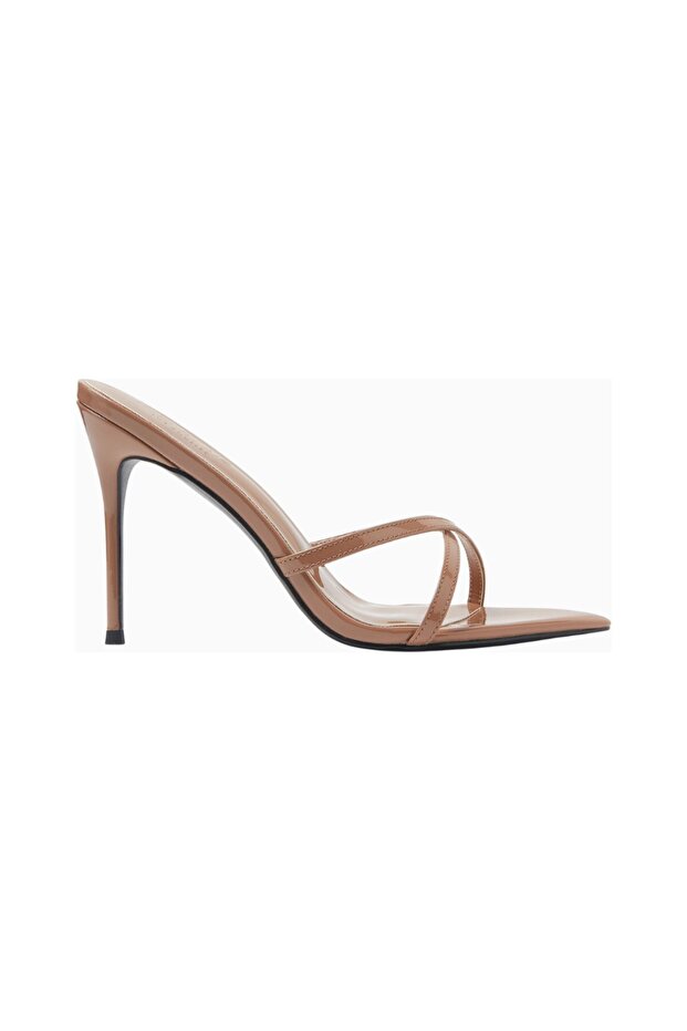 Donatella 100 Patent Leather Look Vegan Leather Thin Heeled Women's Sandals, Stylish and Elegant