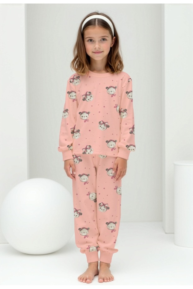 Girl's 100% Cotton Long-Sleeve Sleepwear Lounge Set