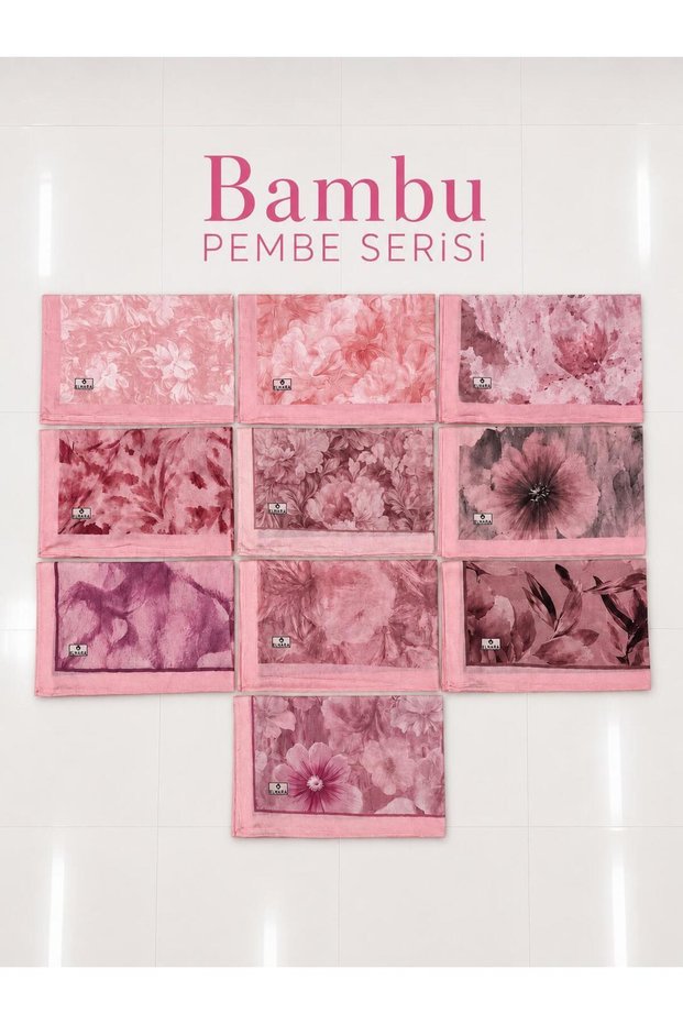 Bamboo Shawl Pink Series 10 Pieces