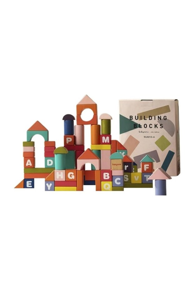 Wooden Building Blocks 84 Pieces Educational Toy