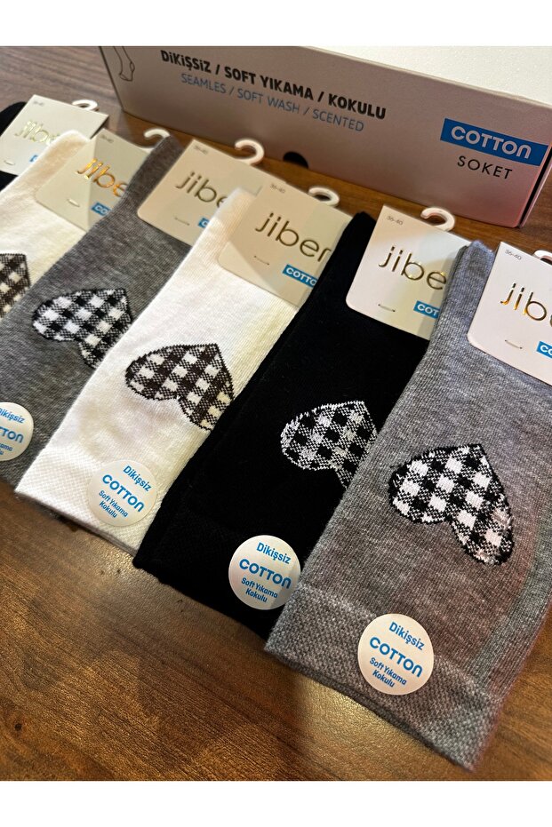 Women's Premium Embroidered Comfortable Casual Cotton Socks 6-Pack