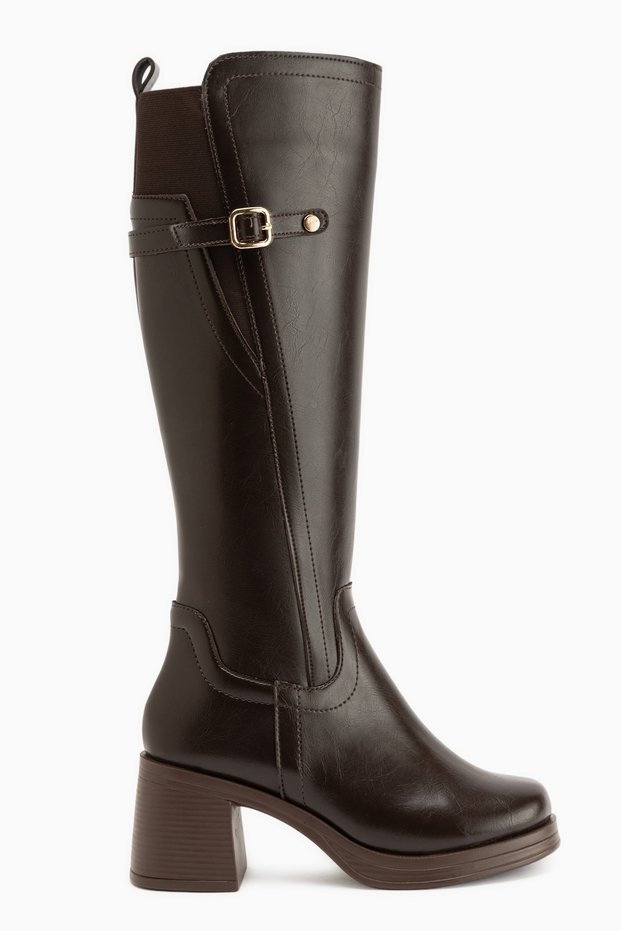 Mansi Brown Heeled Women's Boots
