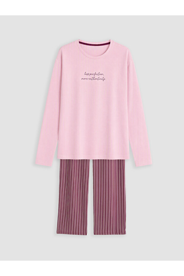Rmz Gi̇yi̇m Farkiyla Zero Roba Collar Women's Pajama Set