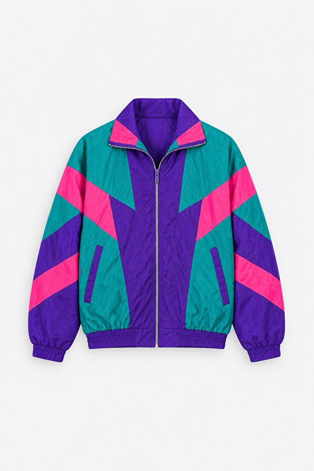 Unisex 80's New Season 80S Fragmented Colorful Jacket Coat