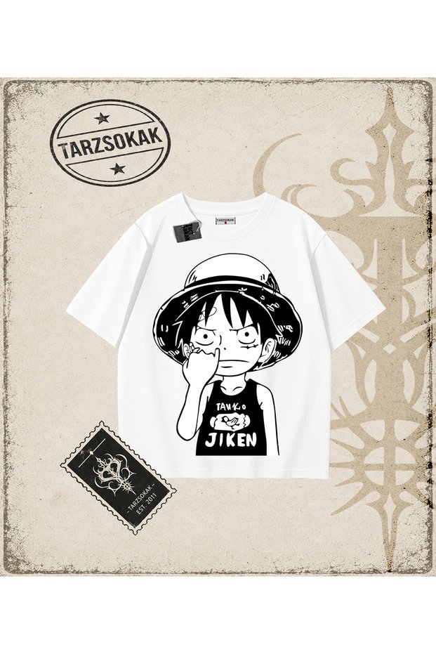 One Piece Anime Characters Oversize Unisex T-Shirt White