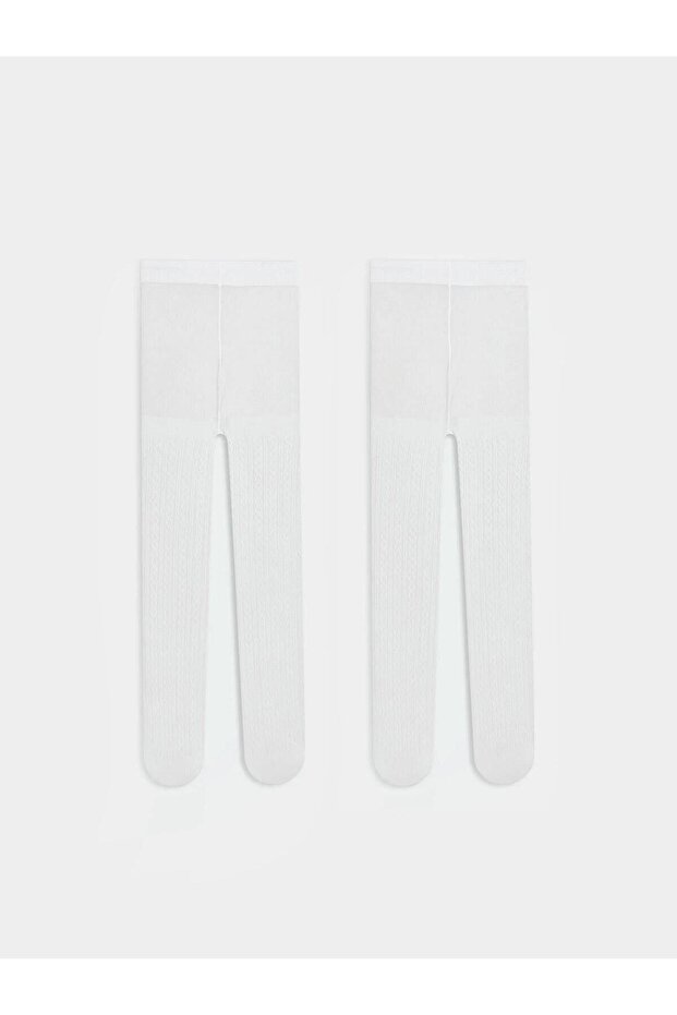 Patterned Girls' Pantyhose 2-Pack (W6)