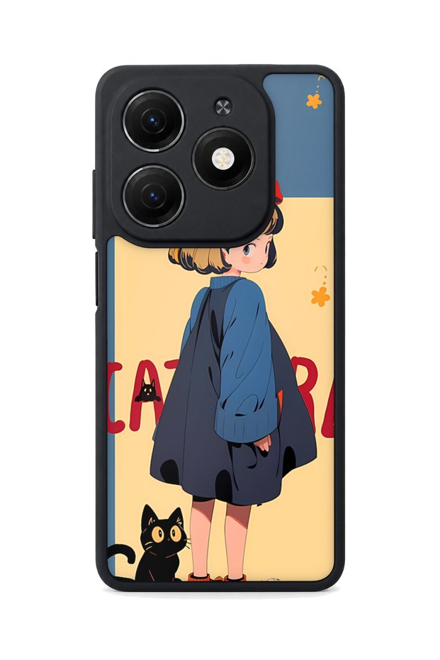 Spark 20 Compatible Black Cat Patterned Camera Protected Shockproof Case