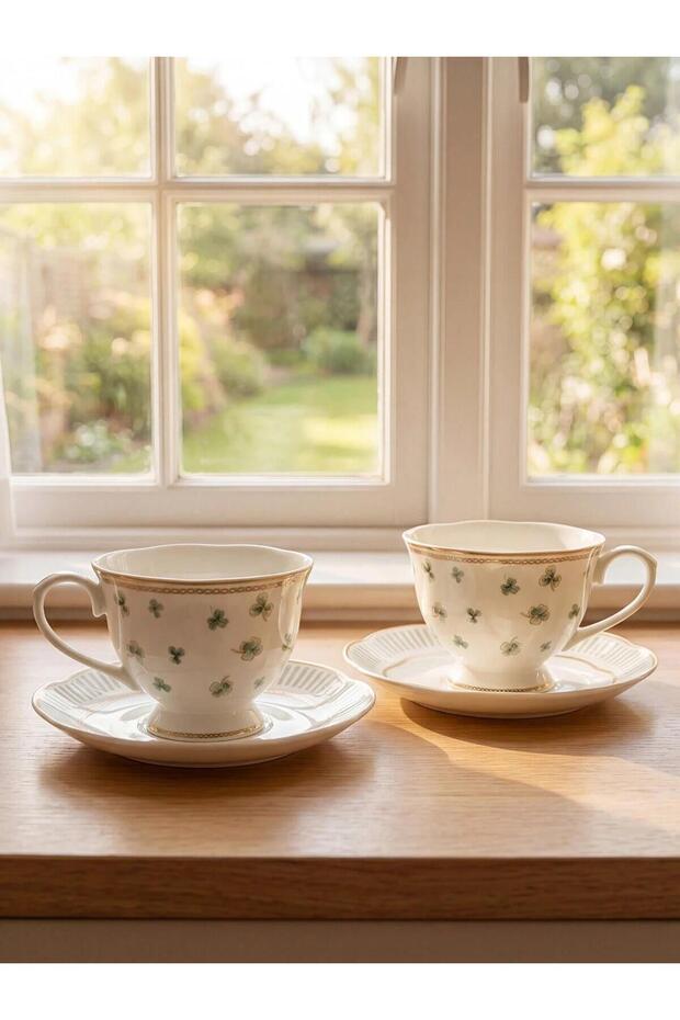Clover Patterned Coffee Cup Set (W6)