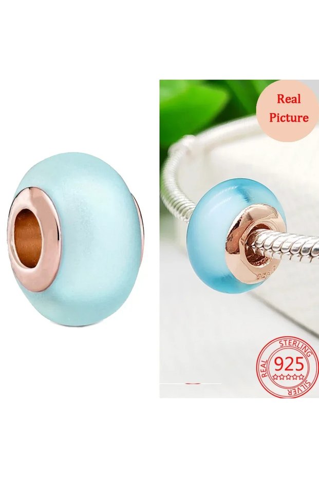 AMC00995 Colorful Murano Glass Beads Glass Ripple Charm Wavy Glass Bead Charms Fit Brand Bracelets W