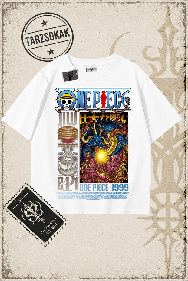 One Piece Anime Characters Oversize Unisex T-Shirt White