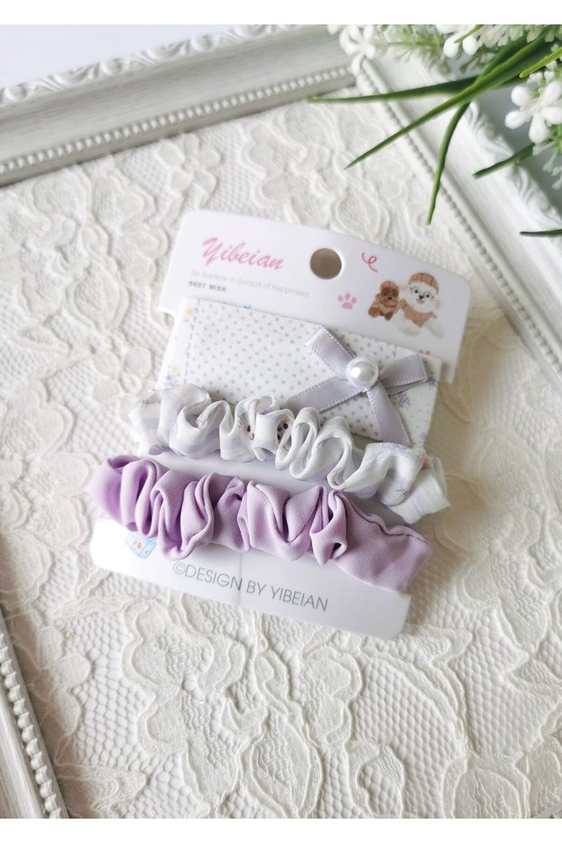 Lilac and White Polka Dot 3-Piece Buckle Set