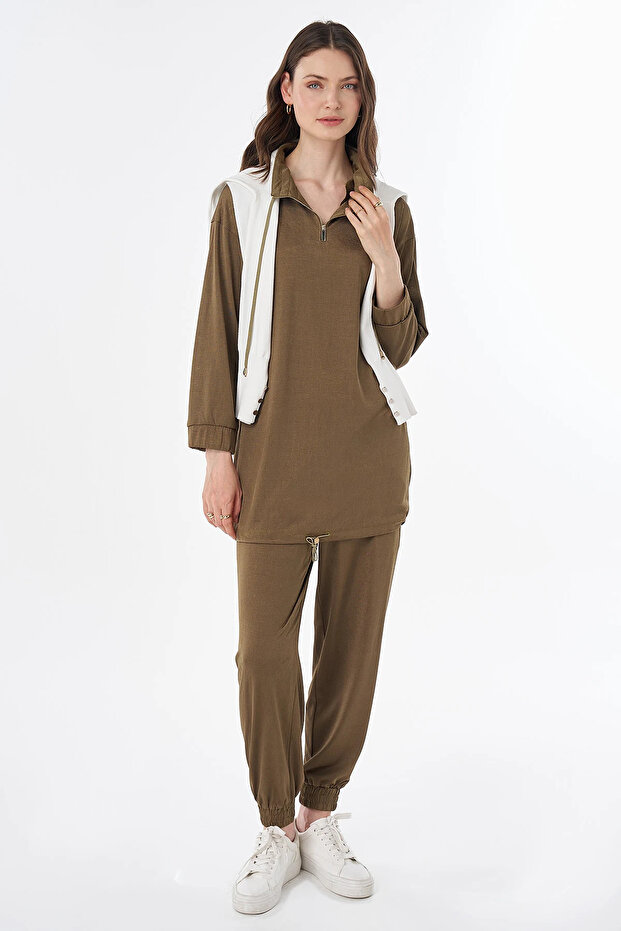 Relaxed Fit Double Suit Green