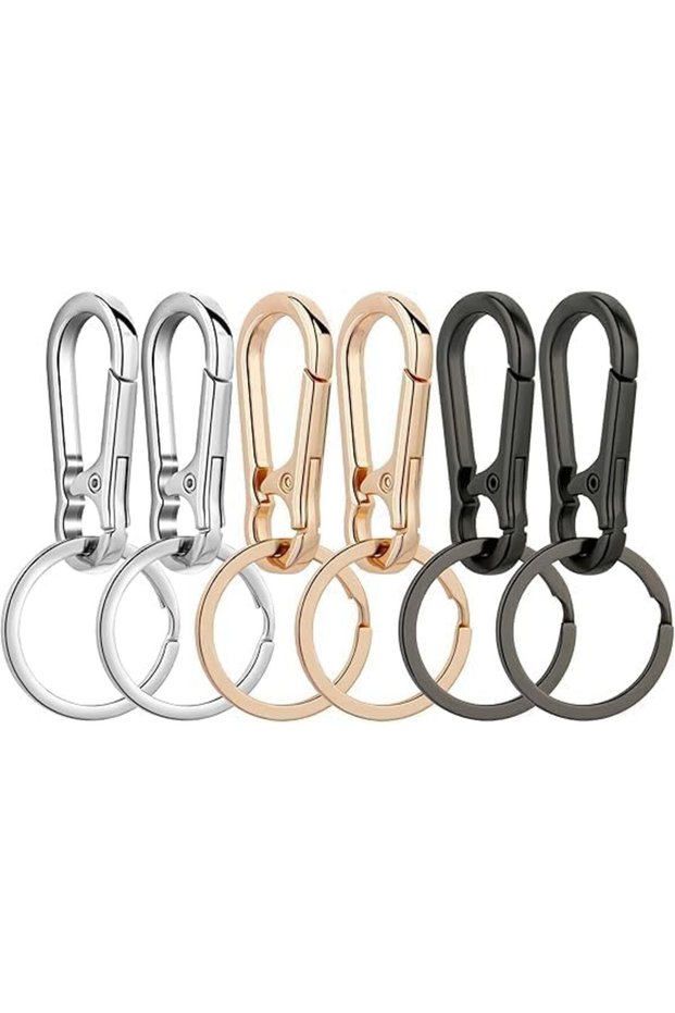 Metal Keychain Ring Clip Holder,Zinc Alloy Key Organizer for Home and Car Keys,3 Colors
