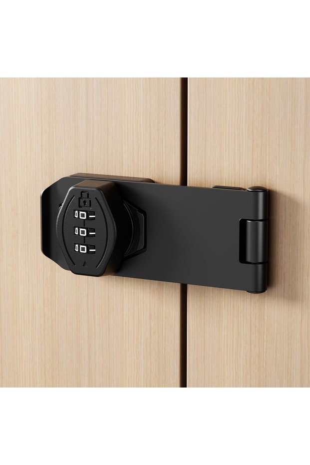 Keyless Cabinet Lock,3-Digit Password Combination Hasp Latch for Wooden Drawers and Cupboards