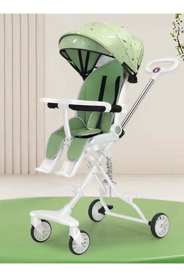 Lightweight Foldable Baby Stroller,4-Wheel Reversible Infant Stroller for 0-36 Months,Newborn Ready with Sunshade