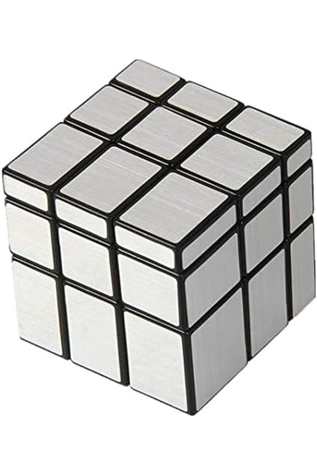 مكعبات مرآة سحرية، مكعب روبيك غير منتظم 3x3، 5.7 سم × 5.7 سم - فضي، F2C
