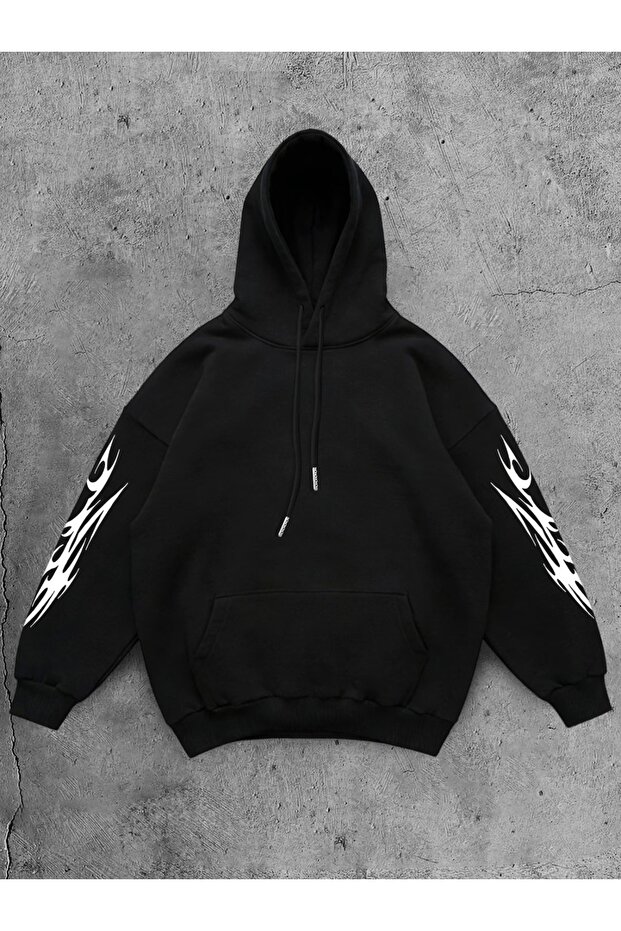 Gothic Graphic Detail Oversize Unisex Sweatshirt