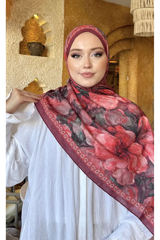 Desenli Bambu Kraş Aura Şal