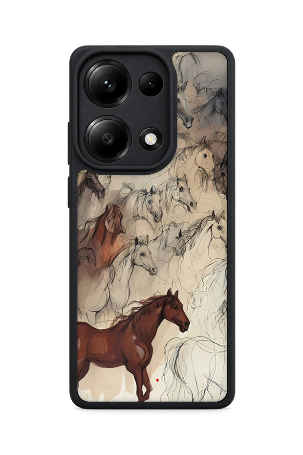 حافظة Redmi Note 13 Pro 4G متوافقة مع نمط الحصان، حافظة مقاومة للصدمات مع حماية للكاميرا