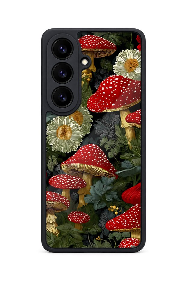 Samsung Galaxy S26 Compatible Amanita Patterned Shockproof Case with Camera Protection