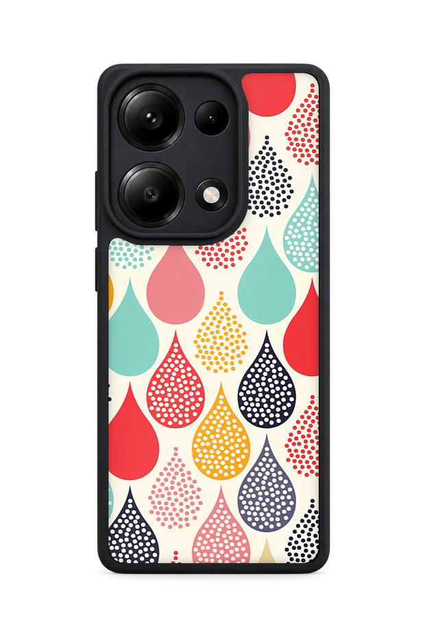 Redmi Note 13 Pro 4g Compatible Drop Patterned Camera Protected Shockproof Case