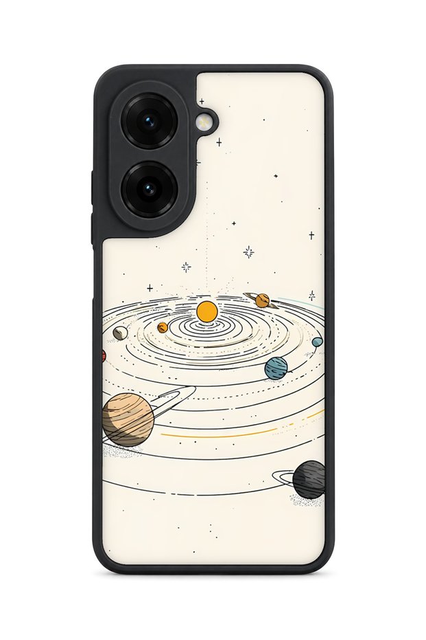 حافظة مقاومة للصدمات متوافقة مع Redmi A5 من Sun System Planet Pattern مع حماية للكاميرا